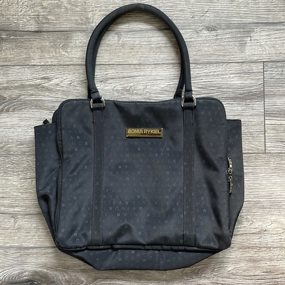 Sonia Rykiel Handbags - Sonia Rykiel | Monogram Spellout 3 Pocket Computer Tablet Top Handle Nylon Bag